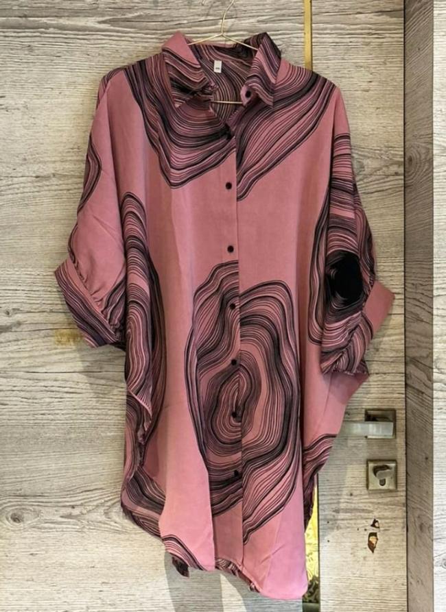 Imported Pink Casual Wear Printed Kaftan